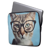 Cat Wearing Glasses Laptopschutzhülle (Vorderseite Links)