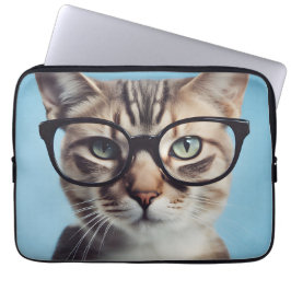 Cat Wearing Glasses Laptopschutzhülle