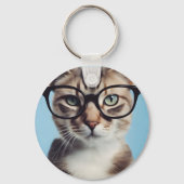 Cat Wearing Glasses Schlüsselanhänger (Rückseite)