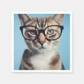 Cat Wearing Glasses Serviette (Vorderseite)