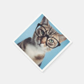 Cat Wearing Glasses Serviette (Ecke)