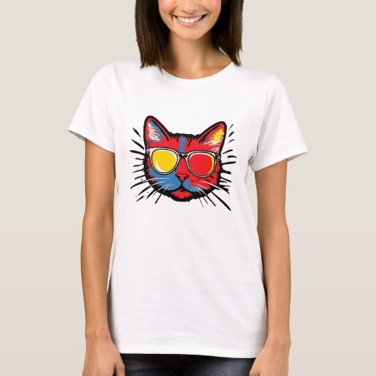 Cat Wearing Glasses T Shirt - Unisex - Mens Tshirt (Vorderseite)