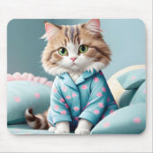 Cat Wearing Pajamas Mousepad (Vorne)