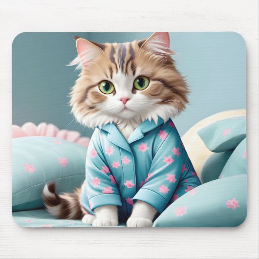 Cat Wearing Pajamas Mousepad (Vorne)