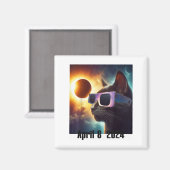 Cat Wearing Solar Brillen Eclipse Colorful Pop Cul Magnet (Vorderseite/Rückseite)