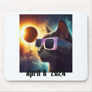 Cat Wearing Solar Brillen Eclipse Colorful Pop Cul Mousepad