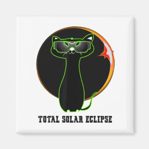 Cat Wearing Solar Eclipse Brille Gesamtsolarekel Magnet