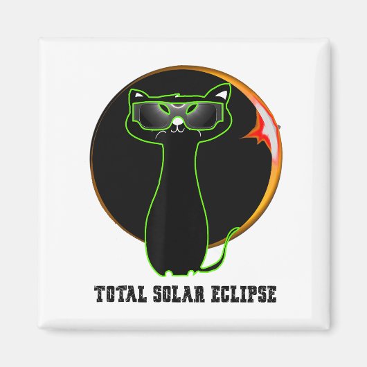 Cat Wearing Solar Eclipse Brille Gesamtsolarekel Magnet (Vorne)