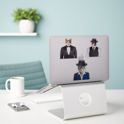 Cat Wearing-Sonnenbrille Aufkleber (Laptop auf Schreibtisch)