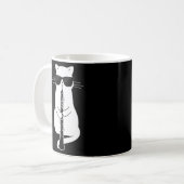 Cat Wearing Sonnenbrille spielen Oboe Kaffeetasse (Vorderseite Links)