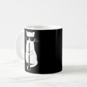 Cat Wearing Sonnenbrille spielen Oboe Kaffeetasse (Vorderseite Links)