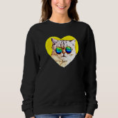 Cat Wearing-Sonnenbrille Sweatshirt (Vorderseite)