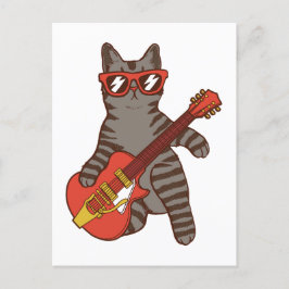 Cat Wearing Sonnenbrillen Gitarre spielen Postkarte