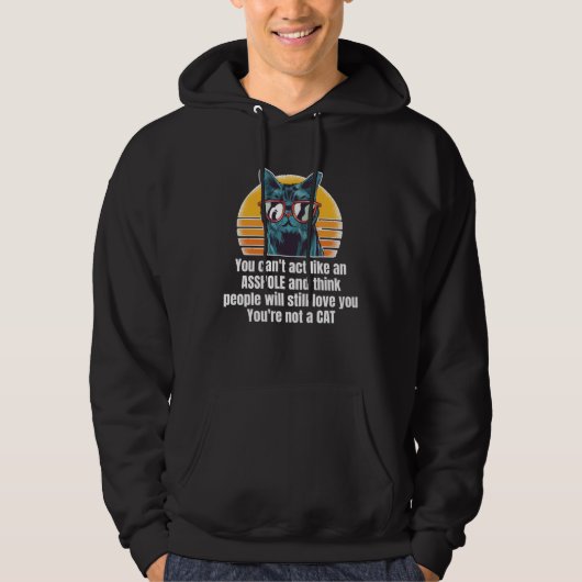 Cat Wearing Sunglasses Inappropriate Hoodie (Vorderseite)
