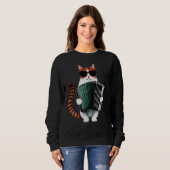 Cat Wearing Sunglasses Playing Accordion Sweatshirt (Vorne ganz)