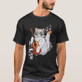 Cat wearing sunglasses playing Guitar Guitarist T-Shirt (Vorderseite)