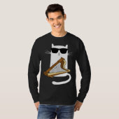 Cat Wearing Sunglasses Playing Harp T-Shirt (Vorne ganz)