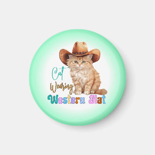 Cat Wearing Western Hat-85246 Magnet