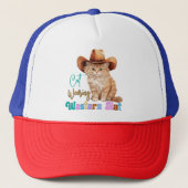 Cat Wearing Western Hat-85246 Truckerkappe (Vorderseite)