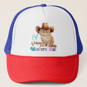 Cat Wearing Western Hat-85246 Truckerkappe