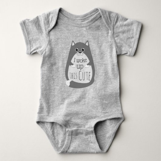 Cat Weckte diesen Niedlichen lustigen Slogan Baby Strampler (Vorderseite)