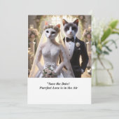 CAT-WEDD Speichern der Datumseinladung Einladung (Stehend Vorderseite)