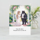 CAT-WEDD Speichern der Datumseinladung Einladung (Stehend Vorderseite)