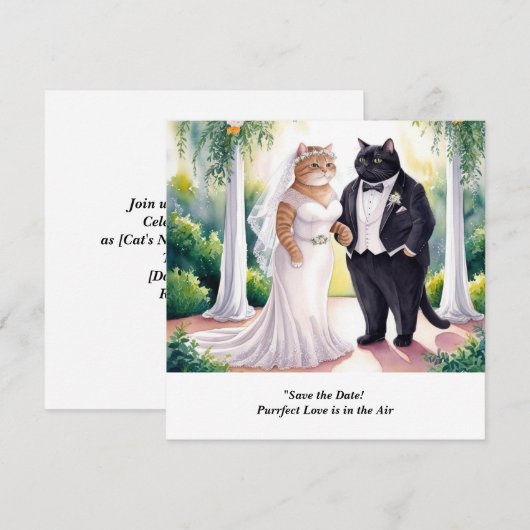 CAT-WEDD Speichern der Datumseinladung Save The Date (Vorne/Hinten)
