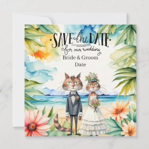 Cat Wedding Beach Hochzeit Einladung