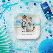 Cat Wedding Beach Hochzeit Pappteller (Party)