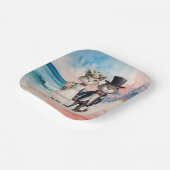 Cat Wedding Beach Hochzeit Pappteller (Gewinkelt)