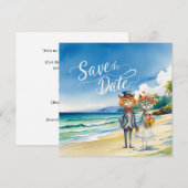 Cat Wedding Beach Hochzeit Save The Date (Vorne/Hinten)