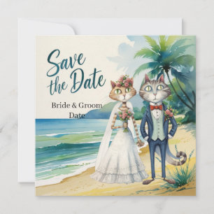 Cat Wedding Beach Hochzeit Save The Date