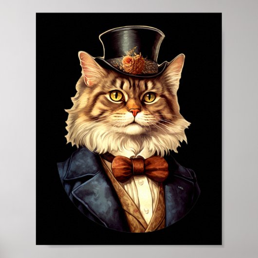 Cat Wedding Bride Groom Pet Cat Eigentümer Liebhab Poster (Vorne)