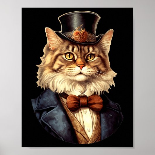 Cat Wedding Bride Groom Pet Cat Eigentümer Liebhab Poster (Vorne)