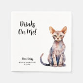Cat Wedding Cocktail Napkin Serviette (Vorderseite)