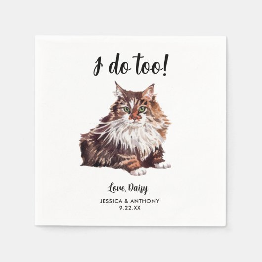 Cat Wedding Cocktail Napkins Serviette (Vorderseite)