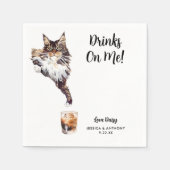 Cat Wedding Cocktail Napkins Serviette (Vorderseite)