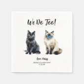 Cat Wedding Cocktail Napkins Serviette (Vorderseite)