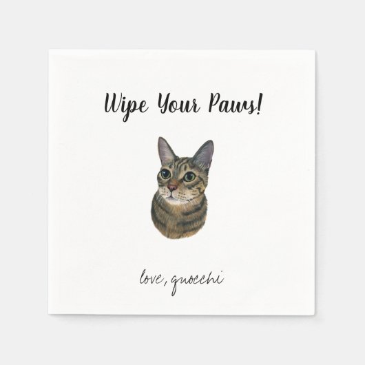 Cat Wedding Cocktail Napkins Serviette (Vorderseite)