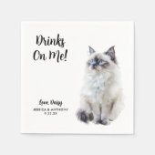 Cat Wedding Cocktail Napkins Serviette (Vorderseite)