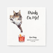 Cat Wedding Cocktail Napkins Serviette (Vorderseite)