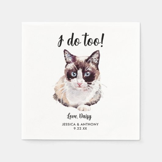 Cat Wedding Cocktail Napkins Serviette (Vorderseite)