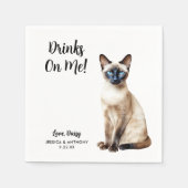 Cat Wedding Cocktail Napkins Serviette (Vorderseite)