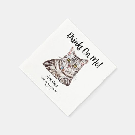 Cat Wedding Cocktail Napkins Serviette (Ecke)