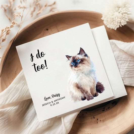 Cat Wedding Cocktail Napkins Serviette