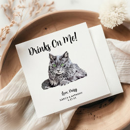 Cat Wedding Cocktail Napkins Serviette