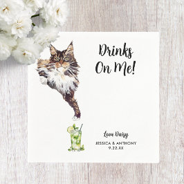 Cat Wedding Cocktail Napkins Serviette