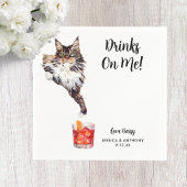 Cat Wedding Cocktail Napkins Serviette