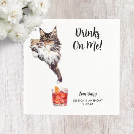 Cat Wedding Cocktail Napkins Serviette